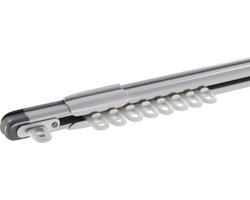 ACAZA Gordijnroede - Gordijnrail - Gordijnroede uitschuifbaar - Gordijnstang 100 tot 180 cm - Aluminium - Gebroken Wit