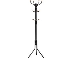 ACAZA Kapstok - Kapstok Staand - 12 Haken - 182 cm - Metaal - Zwart
