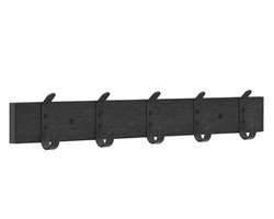 ACAZA Kapstok - Wandkapstok - Kapstok Hangend - 10 Haken - 55 cm - Zwart