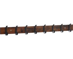 ACAZA Kapstok - Wandkapstok - Kapstok Hangend - 16 Haken - 88 cm - Vintage Bruin