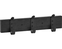 ACAZA Kapstok - Wandkapstok - Kapstok Hangend - 6 Haken - 33 cm - Zwart