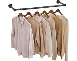 ACAZA Kledingstang - 92 cm - Kledingrek - Kledingstangen voor aan de muur - Tot 50 kg Draagvermogen - Metaal - Zwart