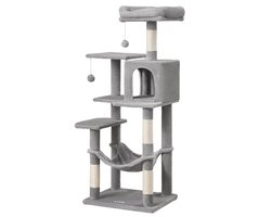 ACAZA Krabpaal - Krabpaal voor Grote Katten - Krabpaal voor Katten - 143 cm - Lichtgrijs - Kattenkrabpaal - Kattenboom - Krabpalen - Kattenhuis