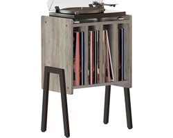 ACAZA LP Opbergsysteem - Lichtgrijs - 45 x 30 x 66 cm (L x B x H) - Vinyl Opbergsysteem - LP Houder - Platenrek - Platenkast - Platenspelermeubel - Platenspeler Tafel - LP Opbergrek - Platenspeler - LP Rek - Platenstandaard - Platenhouder - Platen