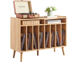 ACAZA LP Opbergsysteem - LP Houder - Premium XL - Lichte Eik - 100 x 75 x 40 cm (L x B x H) - Platenspeler Meubel - Vinyl Opbergsysteem - Platenkast - Platenhouder - 200 Platen