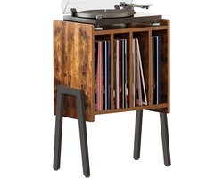 ACAZA LP Opbergsysteem - LP Houder - Vintage Bruin - 45 x 30 x 66 cm (L x B x H) - Vinyl Opbergsysteem - Platenrek - Platenkast - Platenhouder - LP Rek - 72 Platen