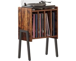 ACAZA LP Opbergsysteem - LP Houder - Vintage Bruin - 45 x 30 x 66 cm (L x B x H) - Vinyl Opbergsysteem - Platenspeler Meubel - Platenkast - Platenhouder - 72 Platen