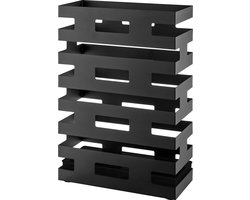 ACAZA Paraplubak - Design Paraplubak in Metaal - Rechthoekige Houder voor Paraplus - Mat Zwart