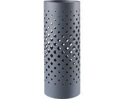 ACAZA Paraplubak - Paraplubak Grijs met Geometrisch Motief - 49 cm Hoog - Paraplubak Rond - Parapluhouder - Metaal - Paraplubakken voor Paraplu's en Wandelstokken