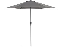 ACAZA Parasol - Stokparasol - Donkergrijs - 270 cm diameter - ALUMINIUM - Tuinparasol - Ronde Parasol - Waterdicht