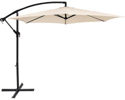 ACAZA Parasol - Zweefparasol - Beige - 300 cm diameter - Staal - Parasols - Rond - UV werend doek - Kantelbaar