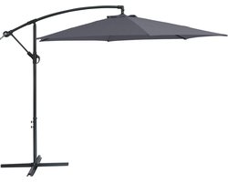ACAZA Parasol - Zweefparasol - Donkergrijs - 300 cm diameter - Staal - Parasols - Rond - UV werend doek - Kantelbaar