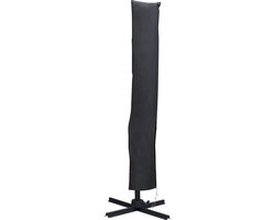 ACAZA Parasolhoes - Tuinmeubelhoes - Beschermhoes - Diameter Parasol maximaal 250 cm - Donkergrijs - met Stok - Hoes voor Zweefparasol of Grote Parasol - met Rits en Aanspankoord - Waterdicht - Beschermhoes - Hoes Parasol - Hoes Tuinmeubelen