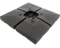 ACAZA Parasolvoet - Parasoltegels - Parasolvoeten - tot 104 kg (!) - Zwart - Set van 4 - Parasoltegels voor Kruisvoet - Parasol Voet - Parasol Tegels voor Zweefparasol - Parasol Tegels - Plastic - Parasolvoet Vulbaar - Parasolhouder