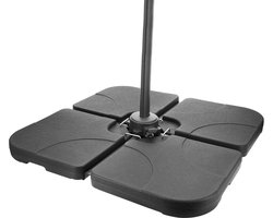 ACAZA Parasolvoet - Parasoltegels - Parasolvoeten - tot 72 kg - Zwart - Set van 4 - Parasoltegels voor Kruisvoet - Parasol Voet - Parasol Tegels voor Zweefparasol - Parasol Tegels