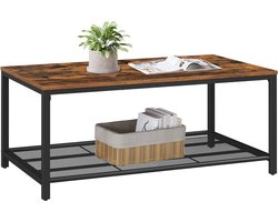 ACAZA Salontafel - Vintage Bruin / Zwart - 106 x 60 x 45 cm (L x B x H) - Met Opbergruimte - Salontafel Industrieel - Table Basse - Koffietafel