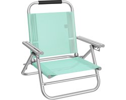 ACAZA Strandstoel - Campingstoel - Inklapbaar - 150KG Draagkracht - 4 Standen - Heel Stevig - Tuinstoel - Mintgroen