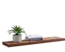 ACAZA Wandplank - 100 cm - Wandrek - Boekenrek - Boekenplank - Wandplank Zwevend - Vintage Bruin