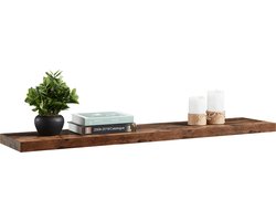 ACAZA Wandplank - 120 cm - Wandrek - Boekenrek - Boekenplank - Wandplank Zwevend - Vintage Bruin