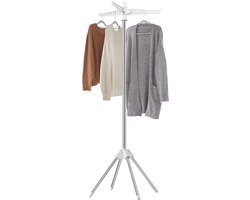 ACAZA Wasrek - Droogrek - Wasrek inklapbaar - 152 cm hoog - 360° Draaibare armen - 27 Haken - Max 15 kg Draagvermogen