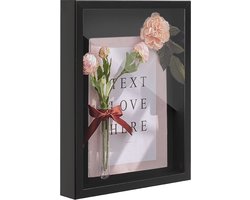 ACAZA Wissellijst - 3D Fotolijst - Diepe Fotolijst - 30x40 cm - Hout - Zwart - 3D Fotolijst voor Objecten - Box Frame