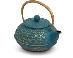 Accademia della Tisana - Gietijzeren Theepot 600 ml – Traditionele Gietijzer Theeketel met Roestvrij staal Theefilter en deksel - Thee-Infuser Theezeef, Lange Warmtebehoud, Ideaal als Cadeau voor Theeliefhebbers - voor losse kruidenthee