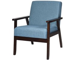 Accentstoel – Gestoffeerde stoffen stoel, stijlvol en comfortabel, 64 x 70 x 79 cm, blauw