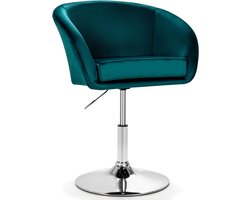 Accentstoel, in hoogte verstelbaar, gestoffeerde stoel, 360 graden draaibaar, eetkamerstoel tot 120 kg belastbaar, fluwelen draaistoel (groen)