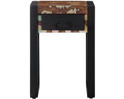 Accenttafel Oud Hout - Bijzettafel Lade - Decoratie Plaatsen - Massief Gerecycled Materiaal - 35 x 50 cm - Gerecycled Hout