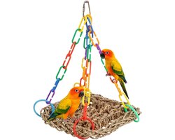 Accessoires schommel vogelnest hangende hangmat hangmat speelplaat vogelnest holen slaapplaatsen vogelnest stapelbed vogel zeegras mat