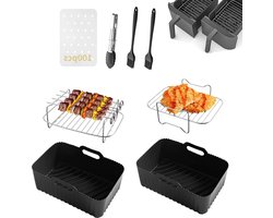 Accessoires set- 10 stuks inclusief siliconen voeringen - dubbele rekken - papieren voering - handschoenen - voedsel clip