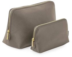 Accessoiretasje – Taupe – Luxe PU – Make-up & Verzorging – Compact Model – Ritssluiting – Warme Uitstraling