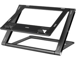 Accezz Laptop Standaard - Universele Laptopstandaard - Laptopverhoger - Verstelbaar - Donkergrijs