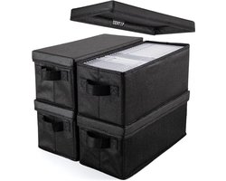 ACEP CD Opbergdoos 4 pack - Zwart - Voor 165 Schijven - Organiser - Organizer - Opbergbox - Opbergdoos met deksel - Opberg doos