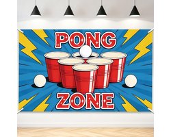 Achtergrondbanner voor tafeltennisfotografie - 180 x 110 cm polyester, ideaal voor sportevenementen en indoor activiteiten