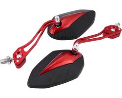 Achteruitkijkspiegel Scooter Universele Motor Scooter Motorfiets Achteruitkijk Zijspiegels(Rood)