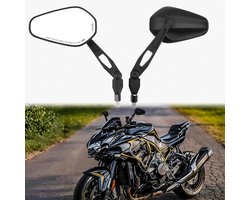 Achteruitkijkspiegel voor motorfiets, inklapbare en goedgekeurde spiegel voor diverse merken zoals Honda, Yamaha en Kawasaki, ideaal voor scooters en ATV's