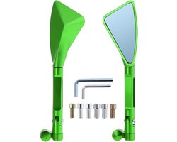 Achteruitkijkspiegels voor Motoren - Verstelbare Aluminium Legering Set in Groen - M8/M10 Driehoekige Vorm, Veiligheid, Stijl