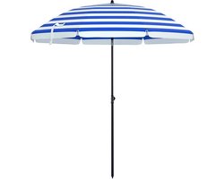 Achthoekige Parasol - Zonnescherm - UV Bescherming - Verstelbare Hoek - 2,1m Hoogte - Ø 1,6m - RVS Mast