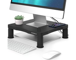 ACROPAQ Monitor standaard – Verstelbare monitorverhoger in 3 hoogtes – Ergonomische monitorstandaard – Zwart – AR300