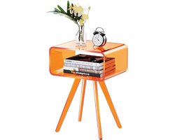 Acryl Bijzettafel - Acryl Nachtkastje - Nachtkastje Voor Slaapkamer - Modern En Stijlvol - Oranje