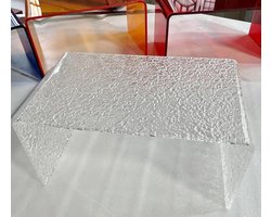 Acryl bijzettafel - C-vorm tafel - Koffie snack - Gepolijste hoeken - 30x30x55 cm - Transparant