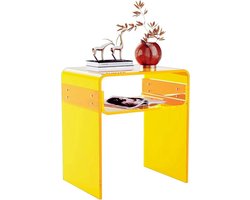 Acryl Bijzettafel Geel - Stijlvol Nachtkastje/Snacktafel - Modern Design - Voor Woonkamer & Slaapkamer - 40x30x50 cm