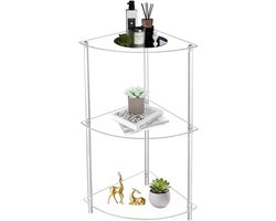 Acryl bijzettafel - Hoektafel Tafel - Woonkamer Decoratie - Uniek waaierontwerp - 65 cm hoog - Transparant