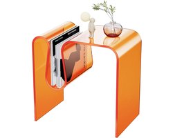 Acryl bijzettafel, nachtkastje, woonkamertafel, salontafel, tafel voor woonkamer slaapkamer (oranje)