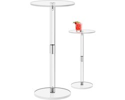Acryl bijzettafel - Ronde salontafel - Drankjes en snacks - Modern design - 54 x 25 cm - Transparant