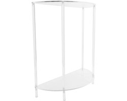 Acryl bijzettafel - Sidetable nachtkastje - Opbergen en decoreren - Tweedelig ontwerp - 45x41x18cm - Transparant
