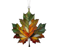 Acryl Blad Decoratie - Raamhangers Suncatcher - Herfst Decoratie - Glas In Lood Stijl - 15x12 cm - Meerdere Kleuren