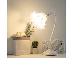 Acryl bloemen tafellamp voor meisjes met driekleurige verlichting - Draaibare bedlamp voor slaapkamer en woonkamer