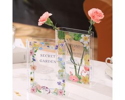 Acryl Boekvaas voor Bloemen - Set van 2 - Moderne Decoratieve Vaas voor Thuis, Slaapkamer, Woonkamer en Kantoor
